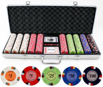 13.5g 500pc Lucky Horseshoe Clay Poker Chips Set