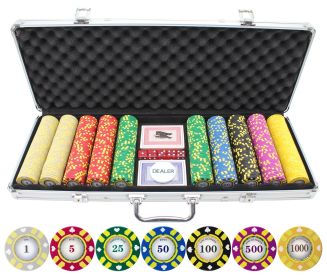 13.5g 500pc Stripe Suited V2 Clay Poker Chips Set