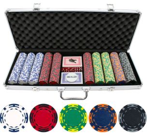 13.5g 500pc Z Striped Clay Poker Chip Set