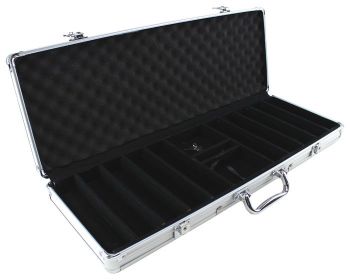 500pc Aluminum Poker Chip Case - Silver