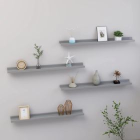 Wall Shelves 4 pcs Gray 31.5"x3.5"x1.2"