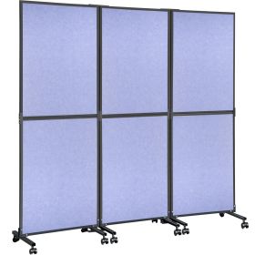 VEVOR Acoustic Room Divider 72" x 66" Office Partition Panel 3 Pack Office Divider Wall Steel Blue Office Dividers Partition Wall Polyester & 45 Steel