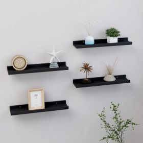 Wall Shelves 4 pcs Black 15.7"x3.5"x1.2"