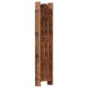 Hand carved 5-Panel Room Divider Brown 78.7"x65" Solid Mango Wood