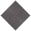 Decking Tiles 10 pcs Gray Wash 11.8"x11.8" Solid Acacia Wood