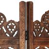 Hand carved 5-Panel Room Divider Brown 78.7"x65" Solid Mango Wood