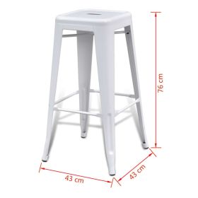 vidaXL Bar Stools 2 pcs White Steel (Option: as picture)