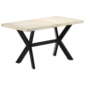 vidaXL Dining Table 55.1"x27.6"x29.5" Solid Bleached Mango Wood (Option: as picture)