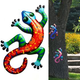 Iron Gecko Wall Decor Home Decoration Artwork Outdoor Hanging Ornament for Trees Fences Porches (Option: as picture)