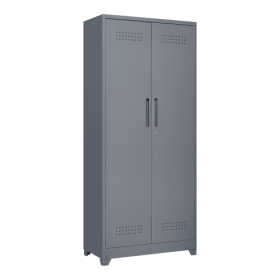 Metal Lockers, Cleaning Tool Cabinets With Locking Doors, Large Lockers For Kitchens, Pantry, Offices, Shops (Color: Grey)