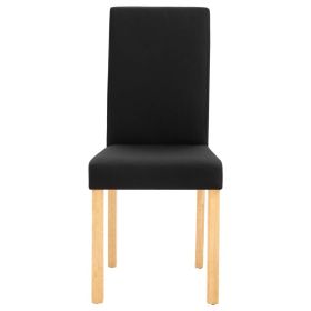 Dining Chairs 4 pcs Black Fabric (Option: as picture)