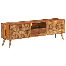 vidaXL TV Stand Solid Wood Sheesham with Honey Finish 55.1"x11.8"x15.7" (Option: as picture)