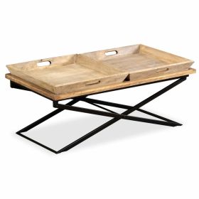 vidaXL Coffee Table Solid Mango Wood 110x55x42 cm (Option: as picture)