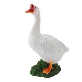 Goose Statue Farm Animal Figurine Resin Goose Sculpture Garden Ornament for Outdoor Backyard Patio Lawn Decoration Style 2 (Option: Standing posture on the right)