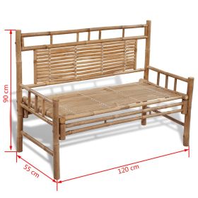 vidaXL Patio Bench 47.2" Bamboo (Option: as picture)