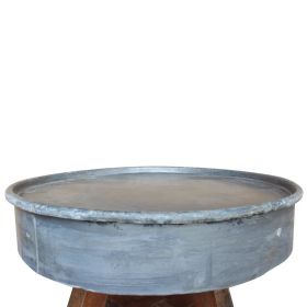 vidaXL Coffee Table Mixed Recycled Wood 60x45 cm Silver (Option: as picture)