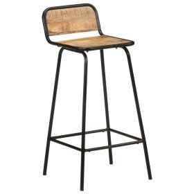 vidaXL Bar Chairs 2 pcs Solid Mango Wood (Option: as picture)