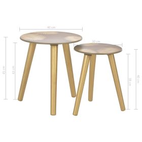 vidaXL Nesting Side Tables 2 pcs Gold 40x45 cm/30x40 cm MDF (Option: as picture)