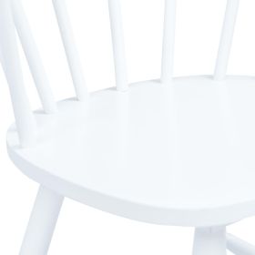 vidaXL Dining Chairs 2 pcs White Solid Rubber Wood (Option: as picture)