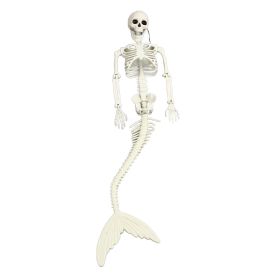 Life Size Skeleton Mermaid Halloween Outdoor Decorations Movable Posable Joints Realistic Full Body Skeleton Mermaid Props (Option: as picture)