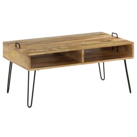 vidaXL Coffee Table Solid Mango Wood 100x60x45 cm (Option: as picture)