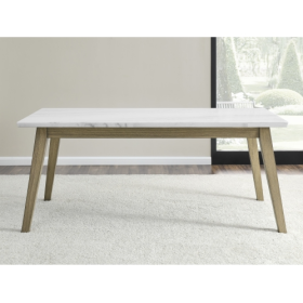 Vida - White Marble Top Dining Table - Brown White (Option: BrownWhite)