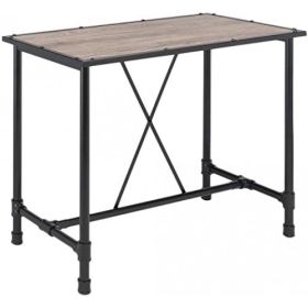 Caitlin Bar Table in Rustic Oak & Black (Option: as picture)