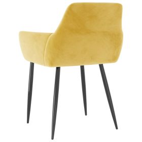 vidaXL Dining Chairs 2 pcs Mustard Yellow Velvet (Option: as picture)