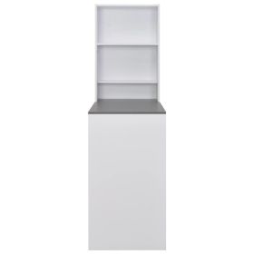 vidaXL Bar Table with Cabinet White 115x59x200 cm (Option: as picture)