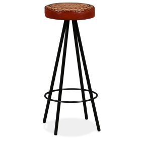 vidaXL Bar Stools 4 pcs Real Leather (Option: as picture)