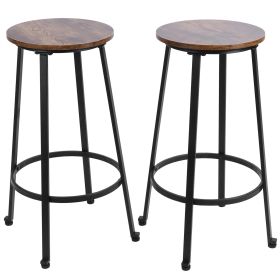 2PCS Vintage Bar Stools Pub Height Chairs Backless Barstools for Kitchen Furniture (Option: as picture)