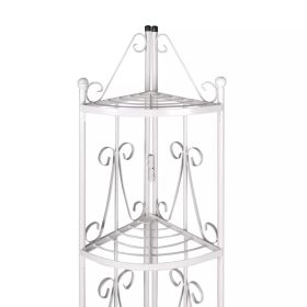 vidaXL Corner Plant Rack White 14.2"x23.6" (Option: as picture)