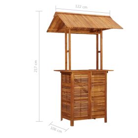 vidaXL Outdoor Bar Table with Rooftop 113x106x217 cm Solid Acacia Wood (Option: as picture)