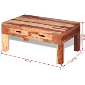 vidaXL Coffee Table Solid Sheesham Wood (Option: as picture)