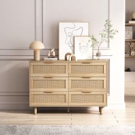 Drawers Rattan Storage Cabinet Rattan Drawer,for Bedroom,Living Room,Natural (Option: Natural)