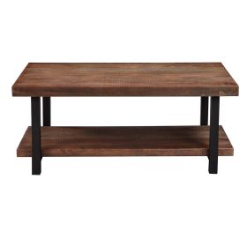 Coffee Table Solid Wood  MDF and Iron Frame with Open Shelf (Option: as picture)