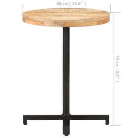 vidaXL Bistro Table Round Ø60x75 cm Rough Mango Wood (Option: as picture)