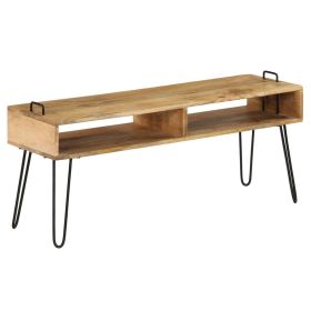 vidaXL TV Stand Solid Mango Wood 110x35x45 cm (Option: as picture)