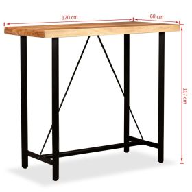 vidaXL Bar Table Solid Acacia Wood 120x60x107 cm (Option: as picture)