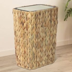 2-in-1 Wicker Bin With Pressed Top Cover, Woven Waste Paper Basket And Basket For Bathroom, Kitchen, Living Room, Bedroom Unavailable Platforms- Welfe (Option: Natural and light brown)