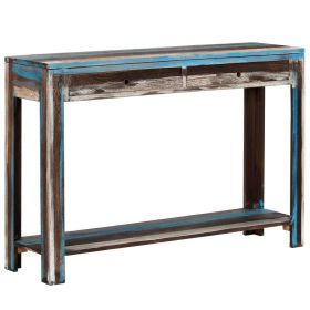 vidaXL Console Table Solid Wood Vintage 118x30x80 cm (Option: as picture)