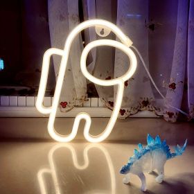 1pc, Neon Sign Space Man Shape Lamp (Color: Warm White, Model: Bright Neon Shape (astronaut) Battery/USB Power Supply)