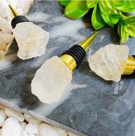 Beauty of Nature Stone Wine Stopper (Color: White Quartz)