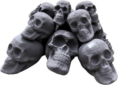 Ceramic Skulls for Fire Pit, Outdoor Fire Tables, 7pcs Reusable Spooky Imitated Human Skull Gas Log for Party, Bonfire,Campfires,Fireplaces, 3.1 inch (Style: 10pcs Tiny)