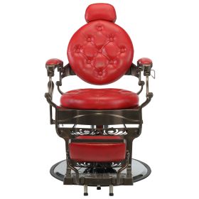 Vintage Barber Chair;  Heavy Duty Hydraulic Salon Chair;  Recline Salon Chair;  Beauty Spa Styling Equipment (Color: Black + Red)