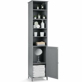 72'' Free Standing Tall Floor Bathroom Storage Cabinet (Color: Gray)