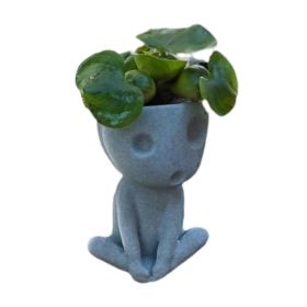 Luminous Face Planter Pot Head Flower Pot Cute Resin Succulent Planter Flowerpot with Drain Hole for House Office Decor (Option: as picture)