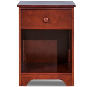 Wooden Accent Table Night Stand Beside Table with Storage Shelf and Drawer Bedside Table Nights (Option: as picture)