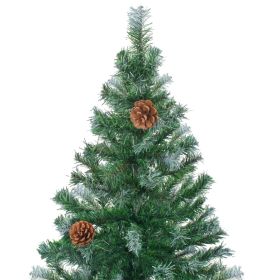 vidaXL Frosted Christmas Tree with Pinecones 5 ft (Option: as picture)